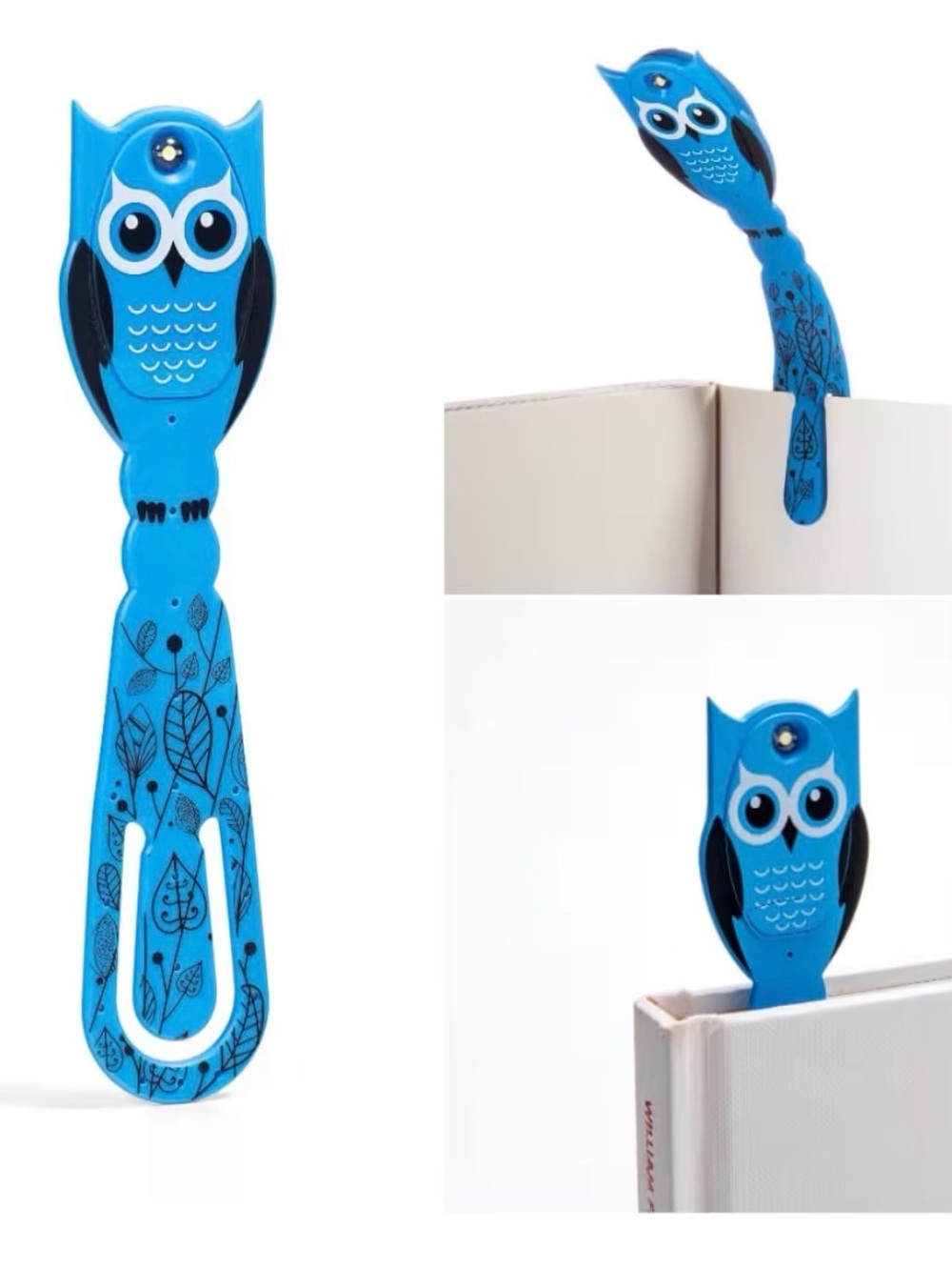 Owl Blue LED Booklight & Bookmark - Picture 3 of 4